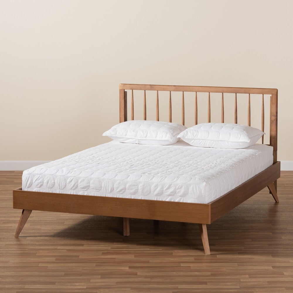 Toru Modern Ash Walnut Finished Wood Platform Bed