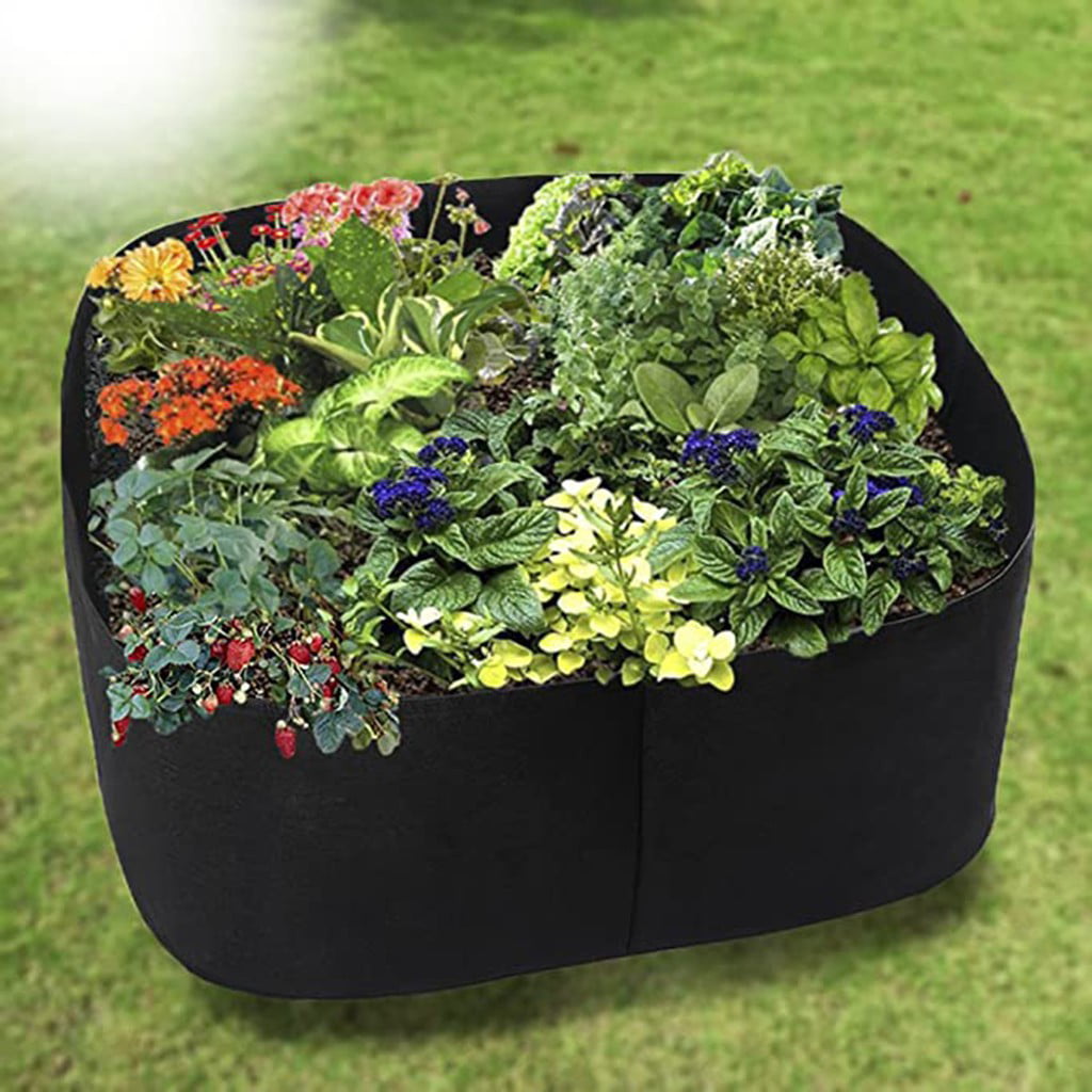 Toyfunny Fabric Raised Garden Bed Rectangle Breathable Planting Container Growth Bag