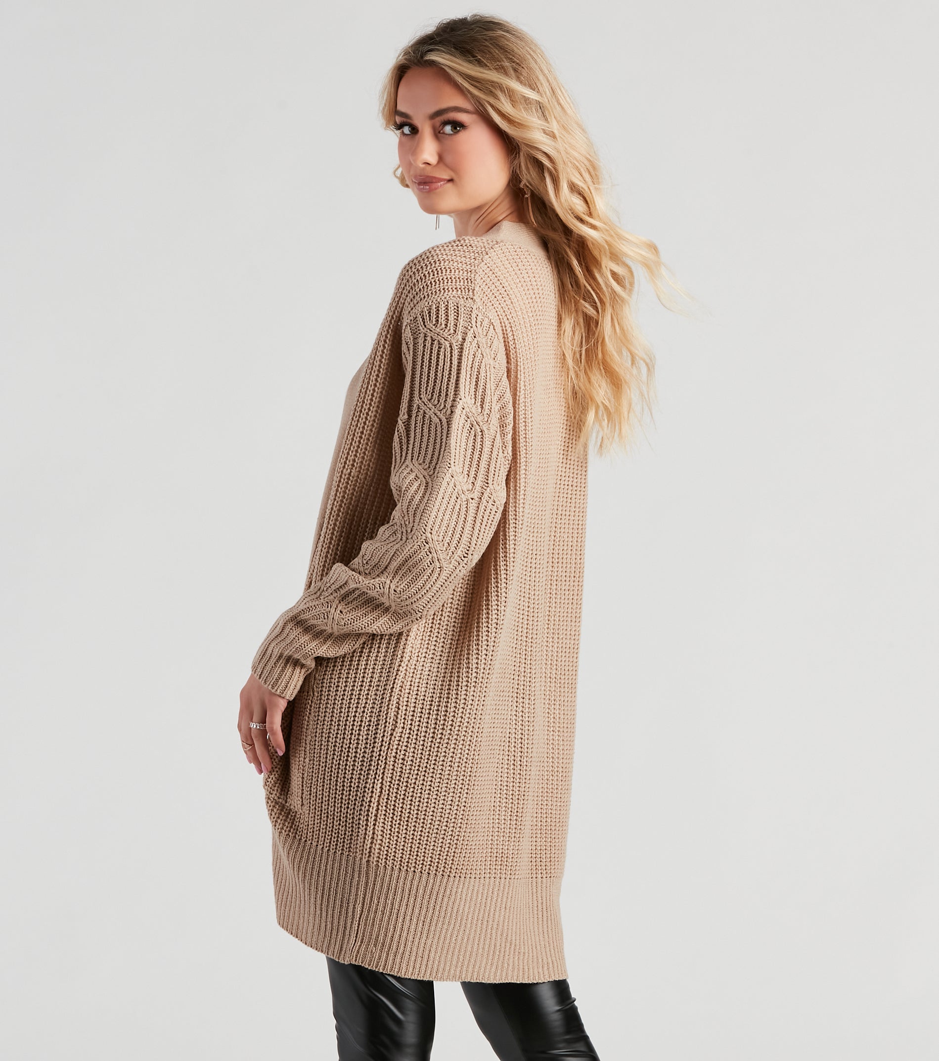 Cozy Up Cable Knit Oversized Cardgian