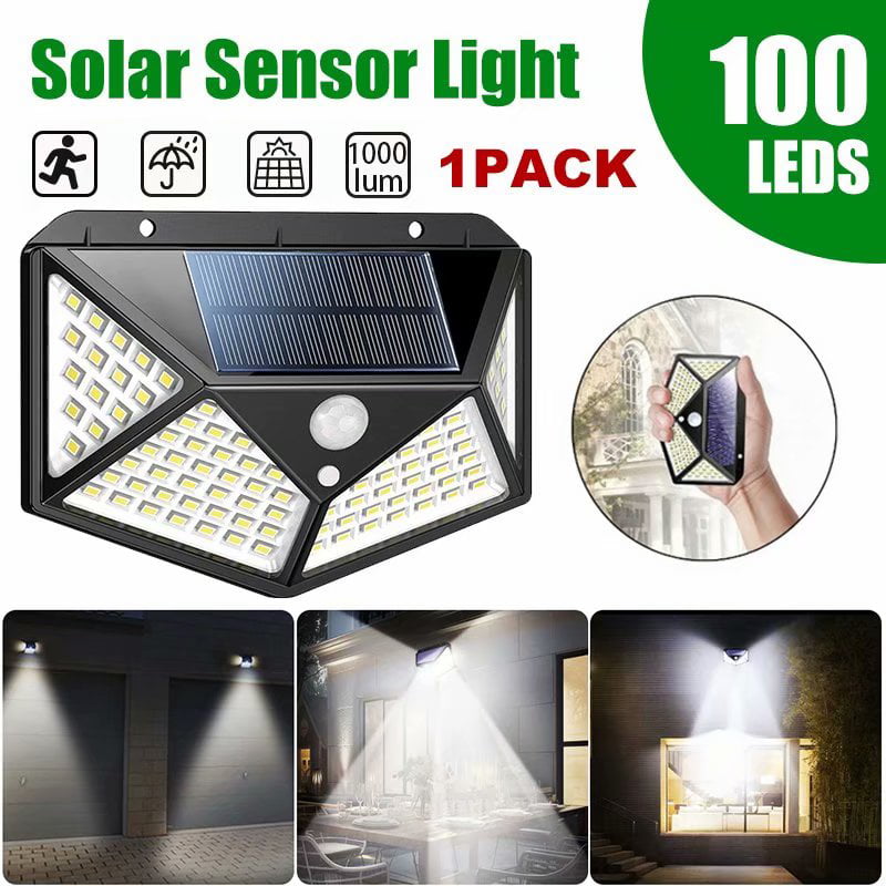 Solar Lights Outdoor 100 Led Super Bright Motion Sensor Light 270° Wide Angle Wireless Waterproof Security IP65 Wall Lights for Front Door， Yard， Garage， Deck， Pathway， Porch - 5.11