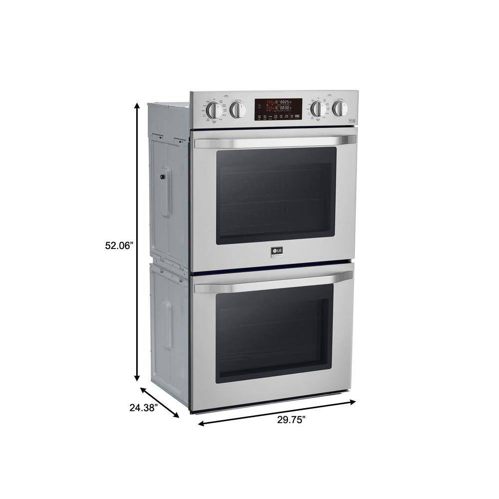 LG STUDIO 30 in. Smart Double Electric Built-In Wall Oven with Self-Cleaning in Stainless Steel LSWD307ST