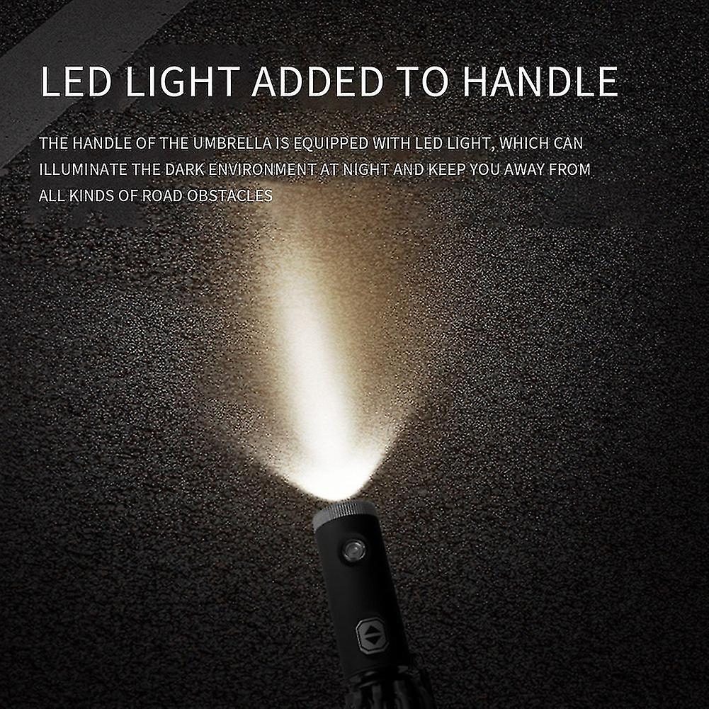 Automatic Reverse Umbrella Inverted Reflective Folding Led Light Safe Night Windproof Frame For Men