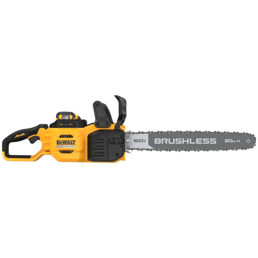 DW 60-Volt MAX 20 in. Brushless Electric Cordless Chainsaw Kit and Carry Case with (1) FLEXVOLT 5Ah Battery and Charger DCCS677Z1