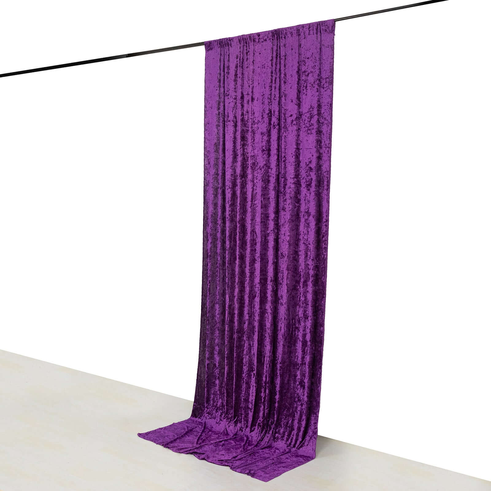 Purple Premium Smooth Velvet Backdrop Drape Curtain, Privacy Photo Booth Event Divider Panel with Rod Pocket - 5ftx12ft