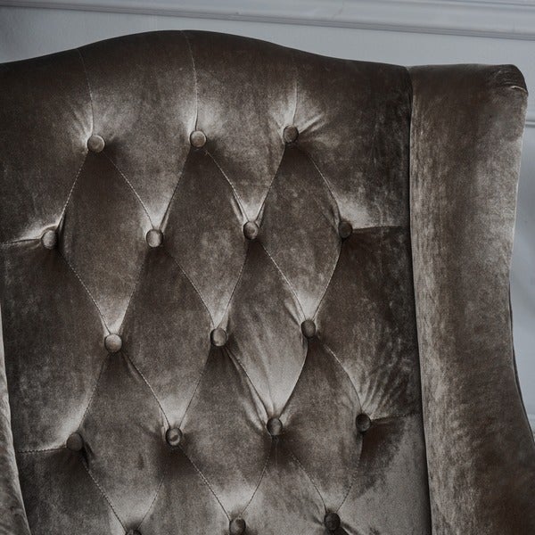 Toddman High-Back Velvet Club Chair by Christopher Knight Home