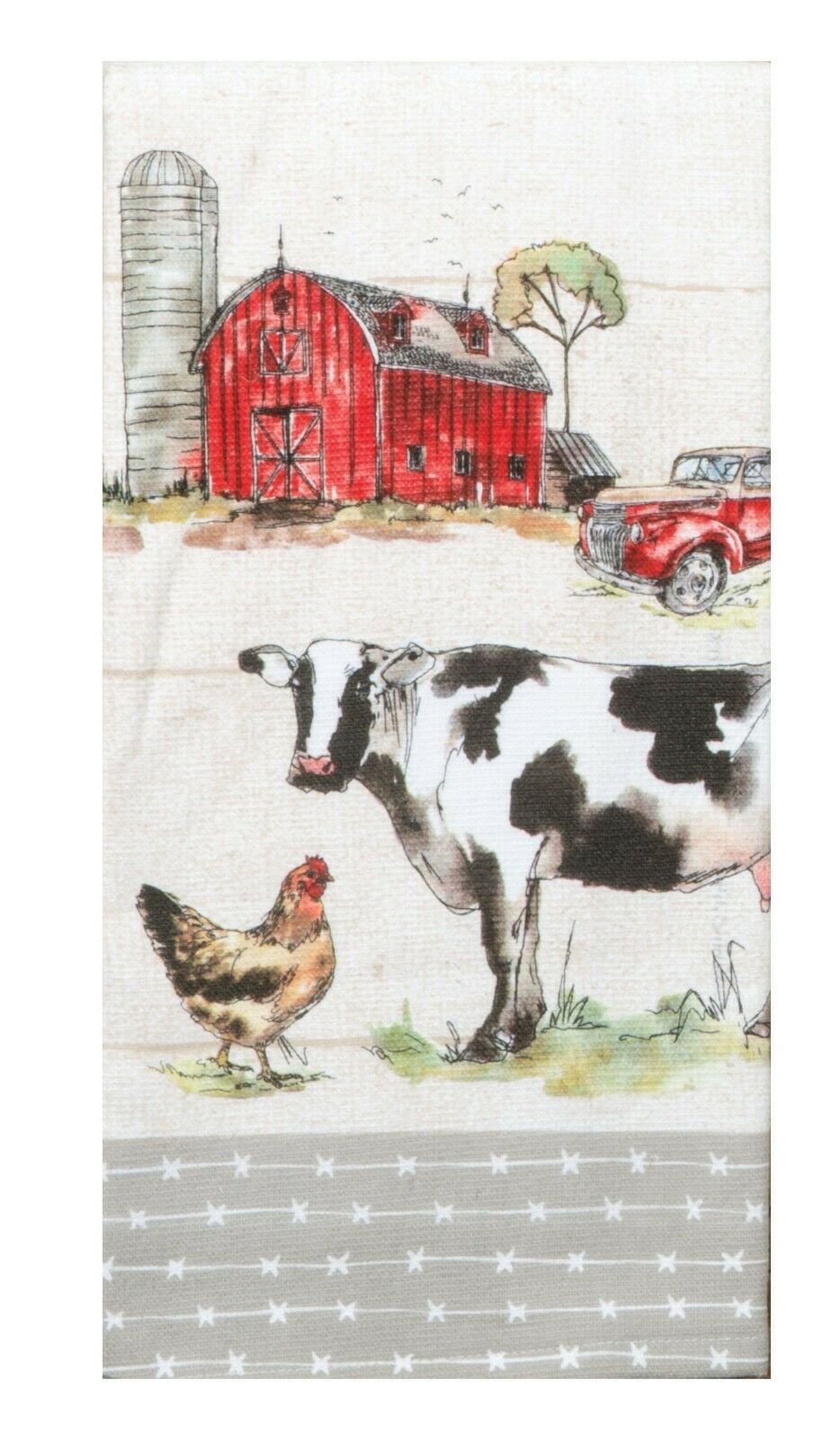 Set of 2 COUNTRY LIFE Farm Living Terry Kitchen Towels by Kay Dee Designs