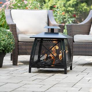 BLUE SKY OUTDOOR LIVING 20 in. Square Steel Mesh Wood Fire Pit with Poker WBF20