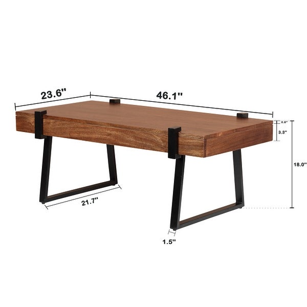 Modern Simple Style Coffee Table with Metal Legs