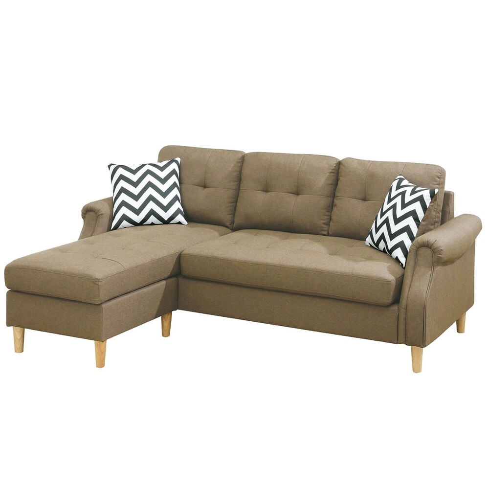 Poundex Reversible Sectional Set W/ 2 Accent Pillows