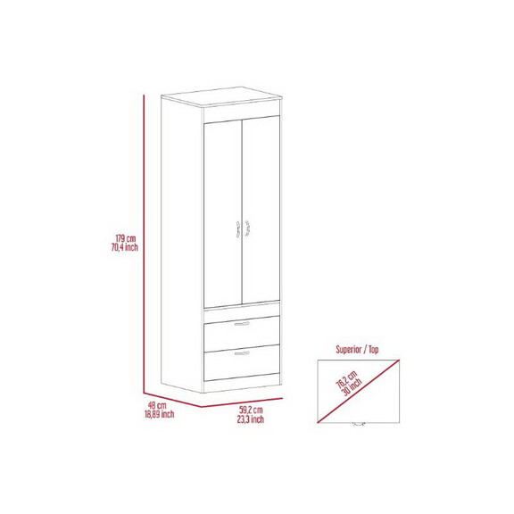 Willow Grove 2 Drawer Armoire Light Gray B062S0000...