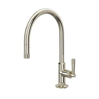 ROHL Graceline Single Handle Pull Down Sprayer Kitchen Faucet with Secure Docking Gooseneck in Polished Nickel MB7930LMPN-2