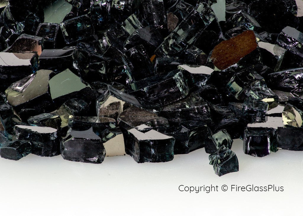 Fire Glass Plus Midnight Black Reflective 1/4- 1/2 Fire Glass 10LBS