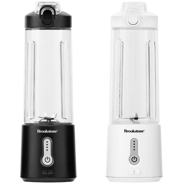 Brookstone Portable Blender Dual Pack Black white