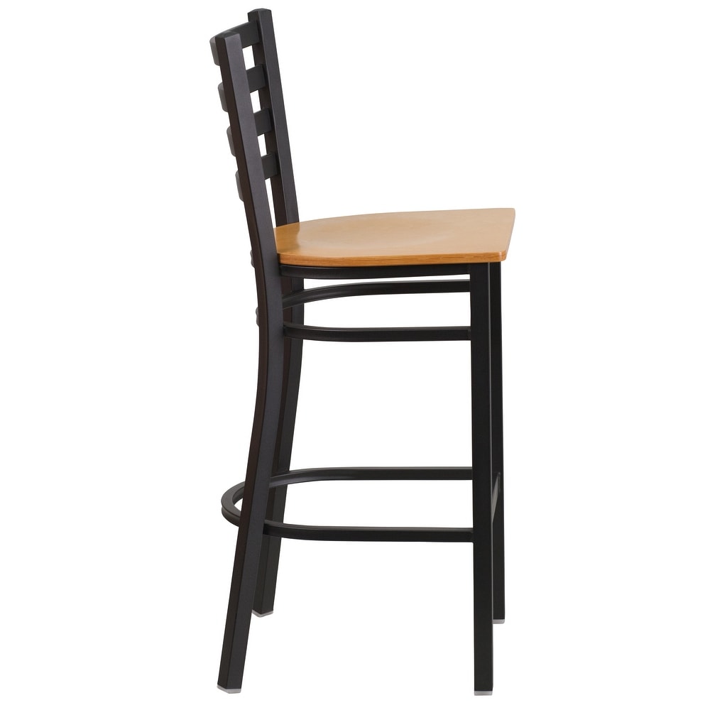 Ladder Back Metal Restaurant Barstool   17\