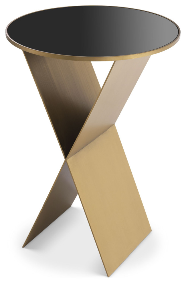 Round Brass X Legged Side Table L  Eichholtz Fitch   Contemporary   Side Tables And End Tables   by Oroa   Distinctive Furniture  Houzz