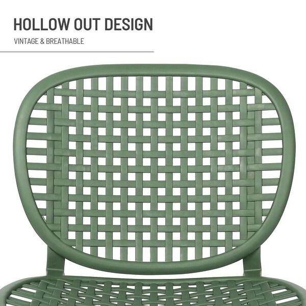 3 Pieces Hollow Design Retro Patio Table Chair Set - Overstock - 37914445