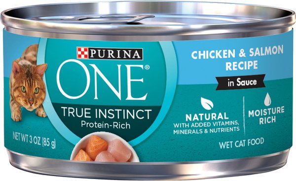 Purina ONE Natural High Protein True Instinct Chicken and Salmon Recipe in Sauce Canned Cat Food