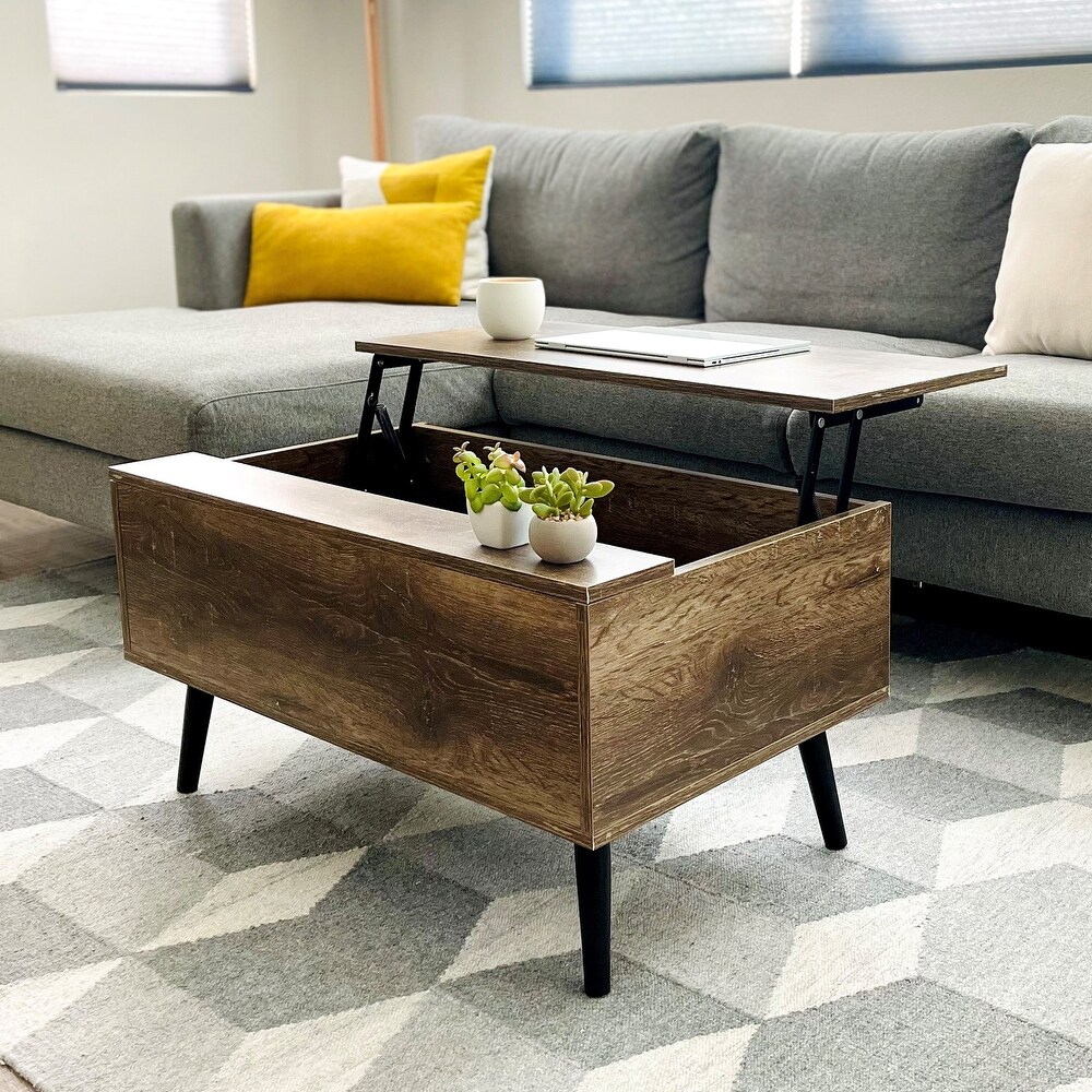 Cooper Rustic Mid Century Modern Lift top Coffee Table