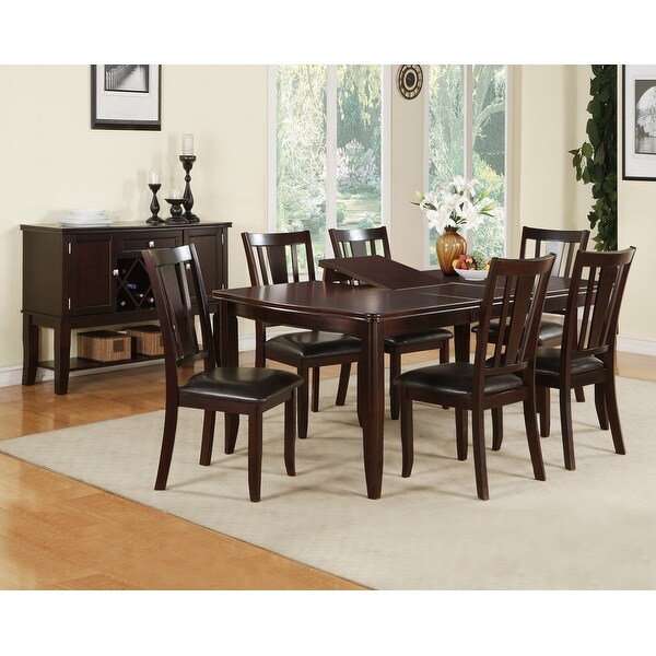 Wooden Dining Table with Butterfly Leaf in Dark Brown