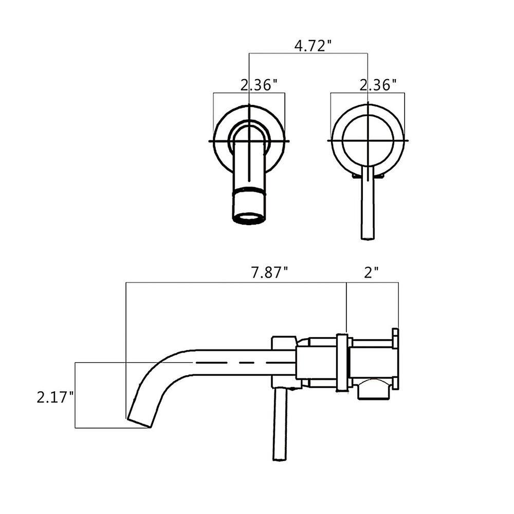 Satico Modern Single-Handle Wall Mount Bathroom Faucet in White HW7008