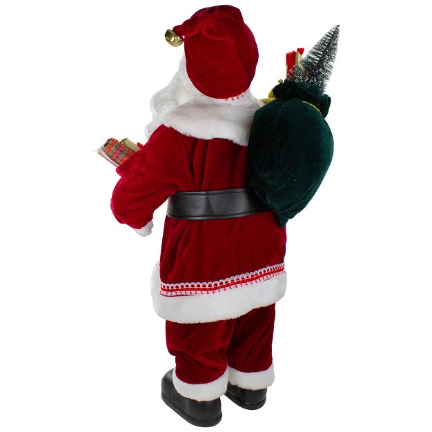 Northlight 2 x27 Standing Curly Beard Santa Christmas Figure With Presents