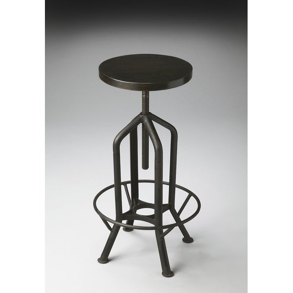 Butler Hampton Iron Revolving Round Bar Stool - Black