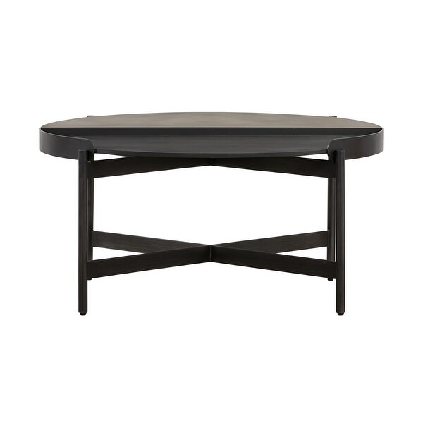 Dua Grey Concrete and Metal Round Coffee Table