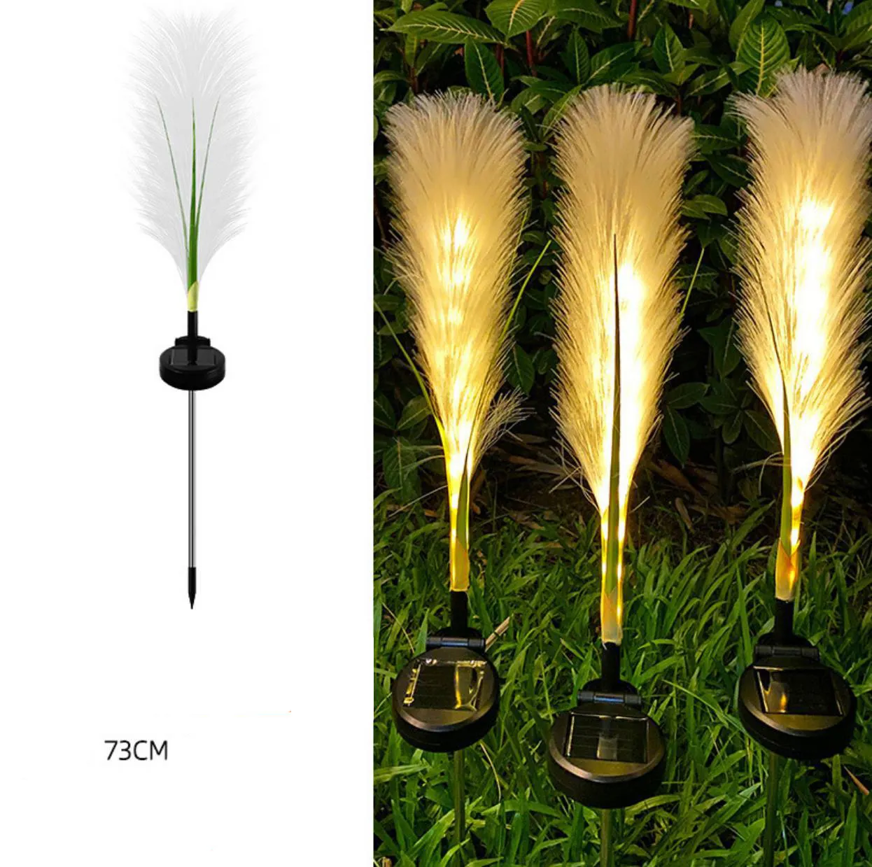 Hot sale outdoor solar reed light Fiber optic reeds for park garden lawn decoration