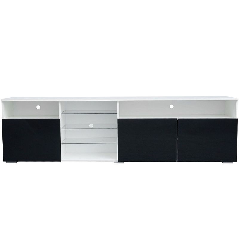 FC Design TV Stand High Gloss Doors Modern TV Stand LED(White/Black)