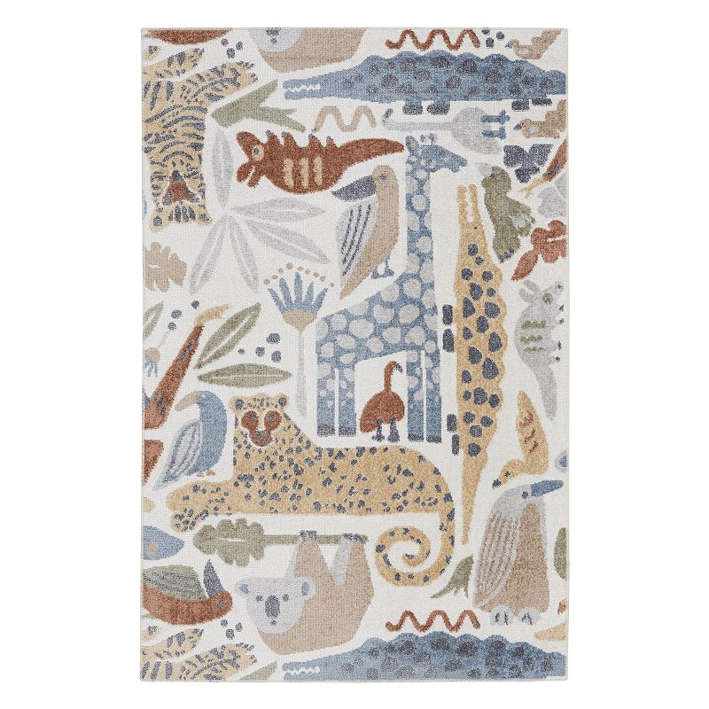 Nourison Astra Safari Animals Kids Washable Indoor Rug