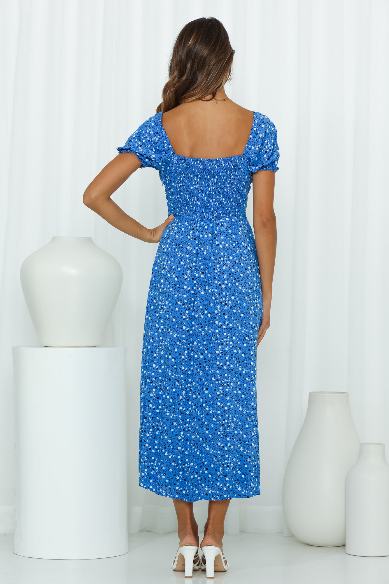 Not Too Far Now Midi Dress Dark Blue