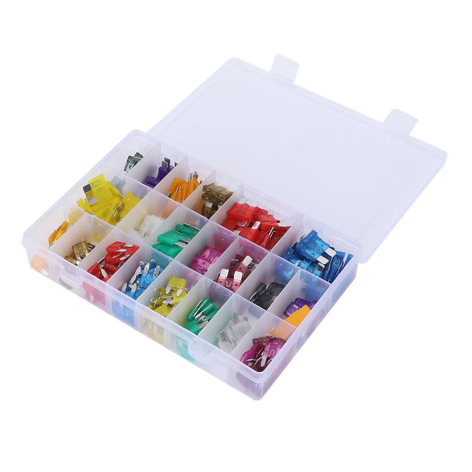 300pcs Blade Fuse Assortment Small Medium With Puller 2/3/5//7.5/10/15/20/25/30/35/40amp For Car Boat Truck