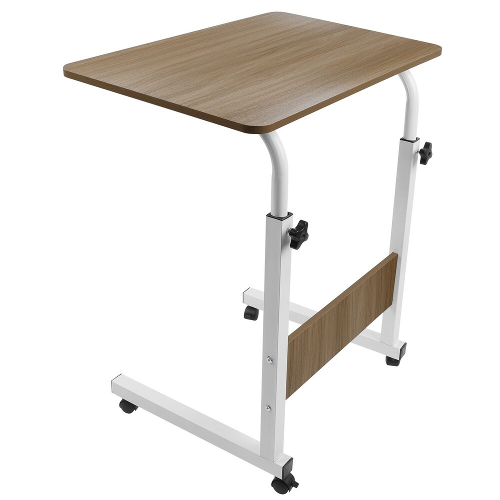 Adjustable Height C Shaped End Table Mobile Laptop Desk Rolling Stand   23.6\