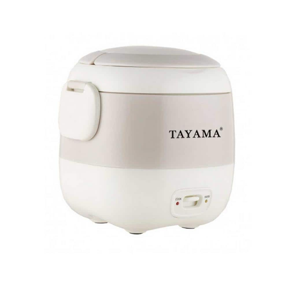 Tayama 3-Cup White Portable Mini Rice Cooker TMRC-03R