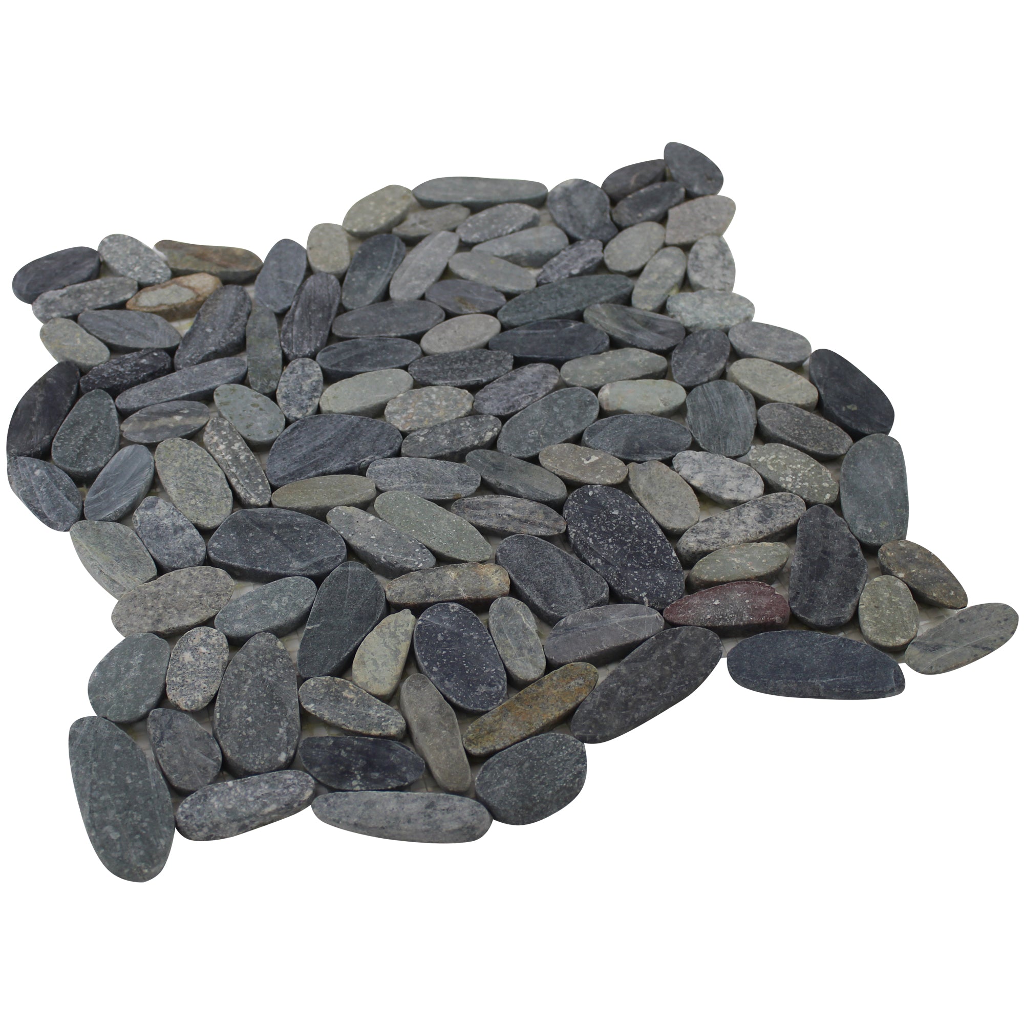 Rainforest, Earthy Mix Honed Sliced Pebble Tile