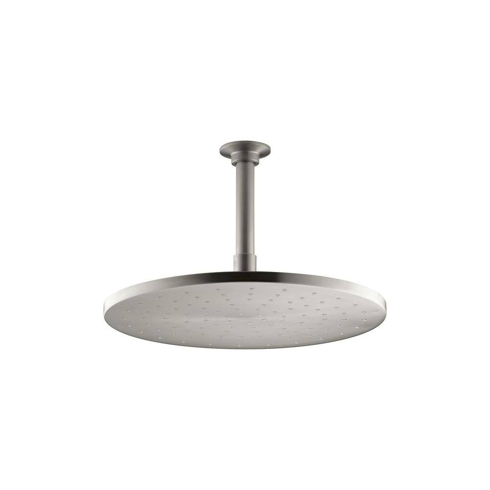 KOHLER 1-Spray 12 in. Single Ceiling Mount Fixed Rain Shower Head in Vibrant Brushed Nickel K-13690-BN