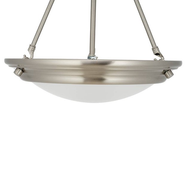 3 light Pendant With Frosted Glass Shade includes Led Light Bulb Dark Bronze Cresswell Lighting