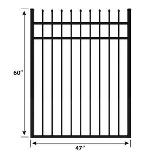 FORGERIGHT Osprey 4 ft. W x 5 ft. H Black Aluminum Fence Gate 882291