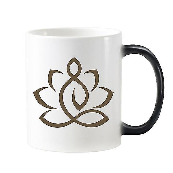 Culture Customs Lotus Figure Simple Line Drawing  Pattern  Mug Cup  With Handles 350 Ml