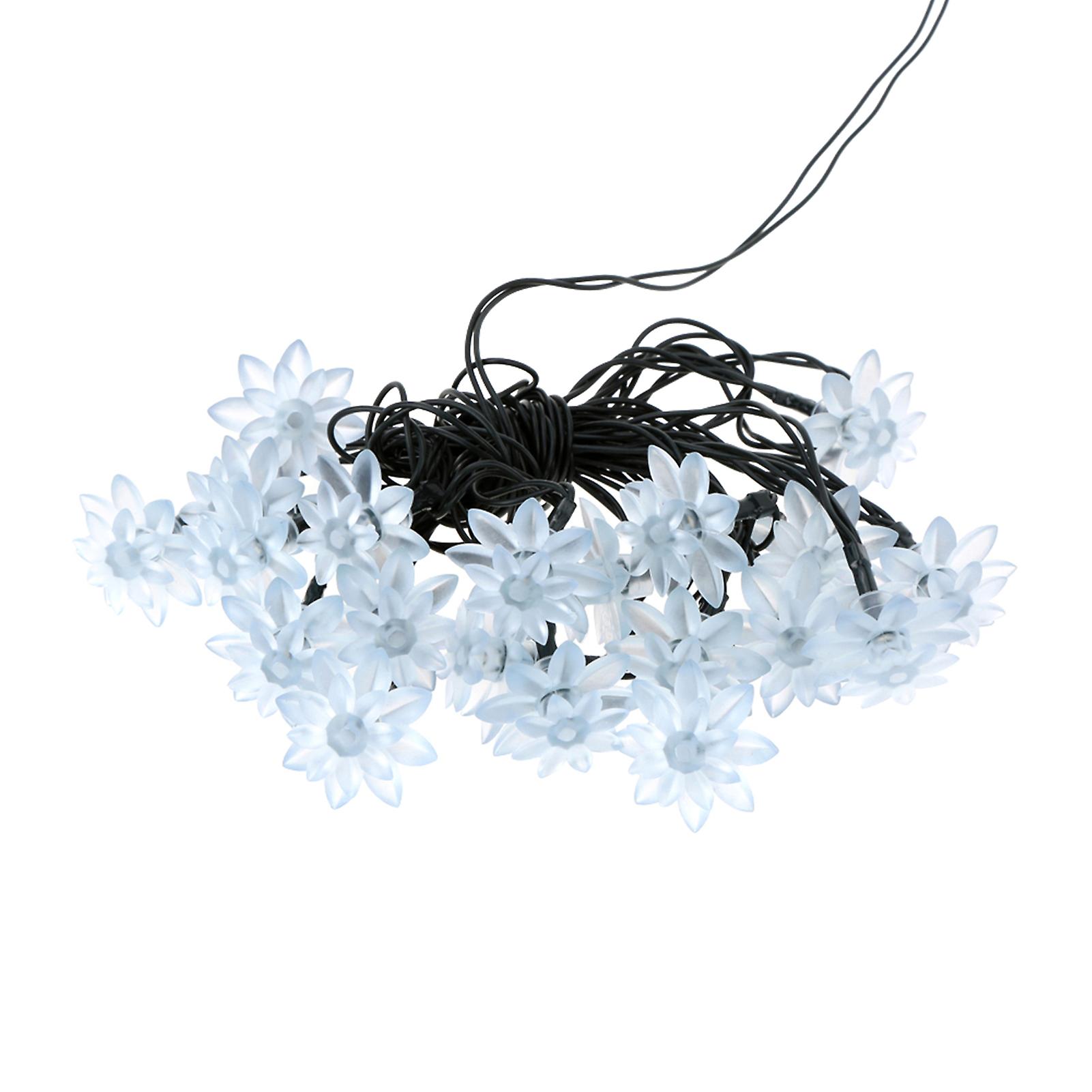 Solar Powered Energy 5m 20leds Warm White Flower String Fairy Light Outdoor Lamp 2 Diverse Lighting Effects Built-in 600mah High Capacity Rechargeable