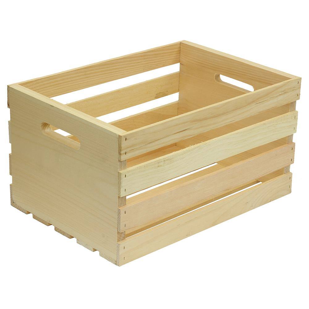 Crates  Pallet Crates and Pallet 18 in. x 12.5 in. x 9.5 in. Large Wood Crate 94565