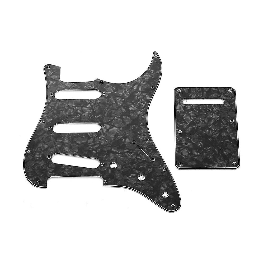 Sss Electric G3 Ply Sss Electric Guitar Pickguard Set With Back Plate Screws Pick Guard For American St Style Guitars Black Pearl Black Pearl