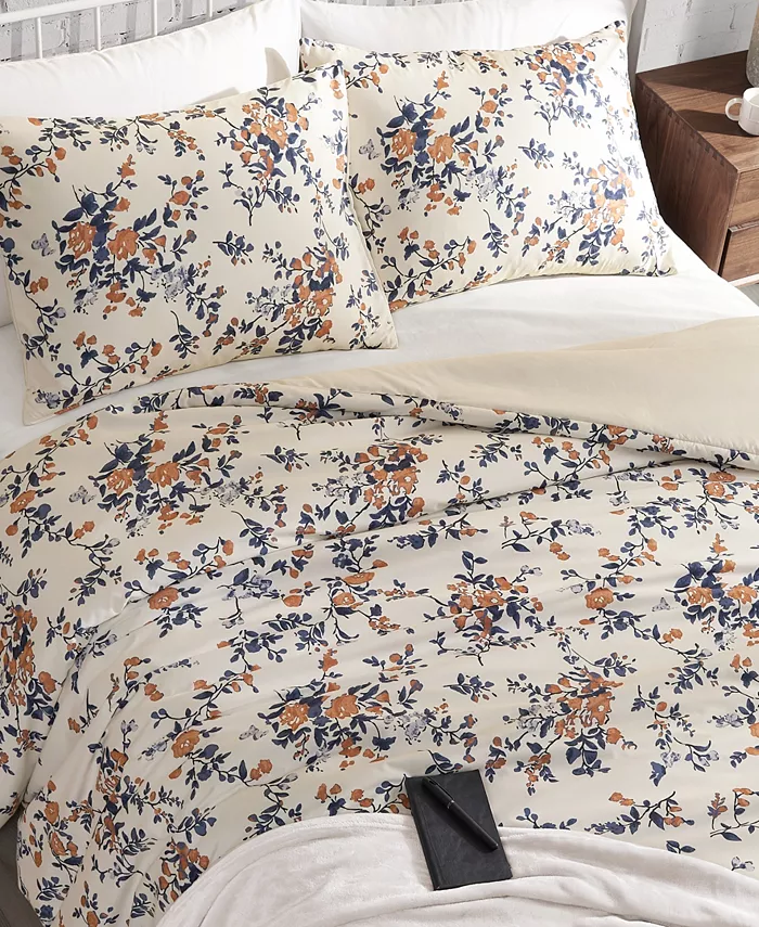 Lucky Brand Garden Bouquet Reversible Microfiber 3-Pc. Comforter Set， Full Queen