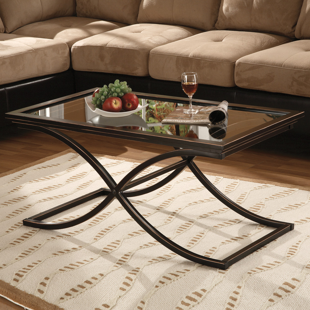 Serafine Cocktail Table Black   Transitional   Coffee Tables   by Shop Chimney  Houzz