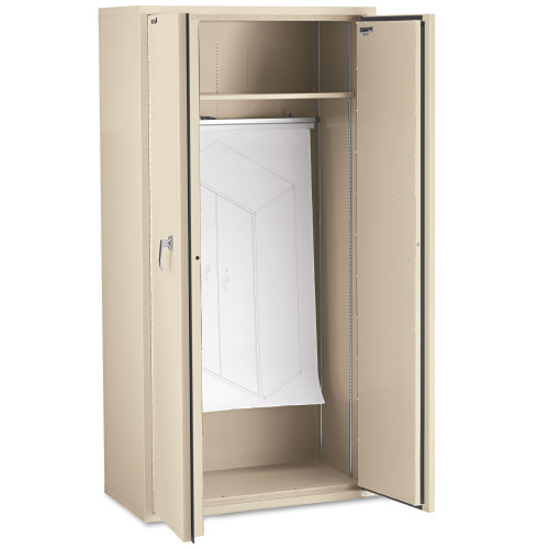 FireKing Storage Cabinet， 36w x 19.25d x 72h， UL Listed 350 Degree， Parchment (CF7236D)