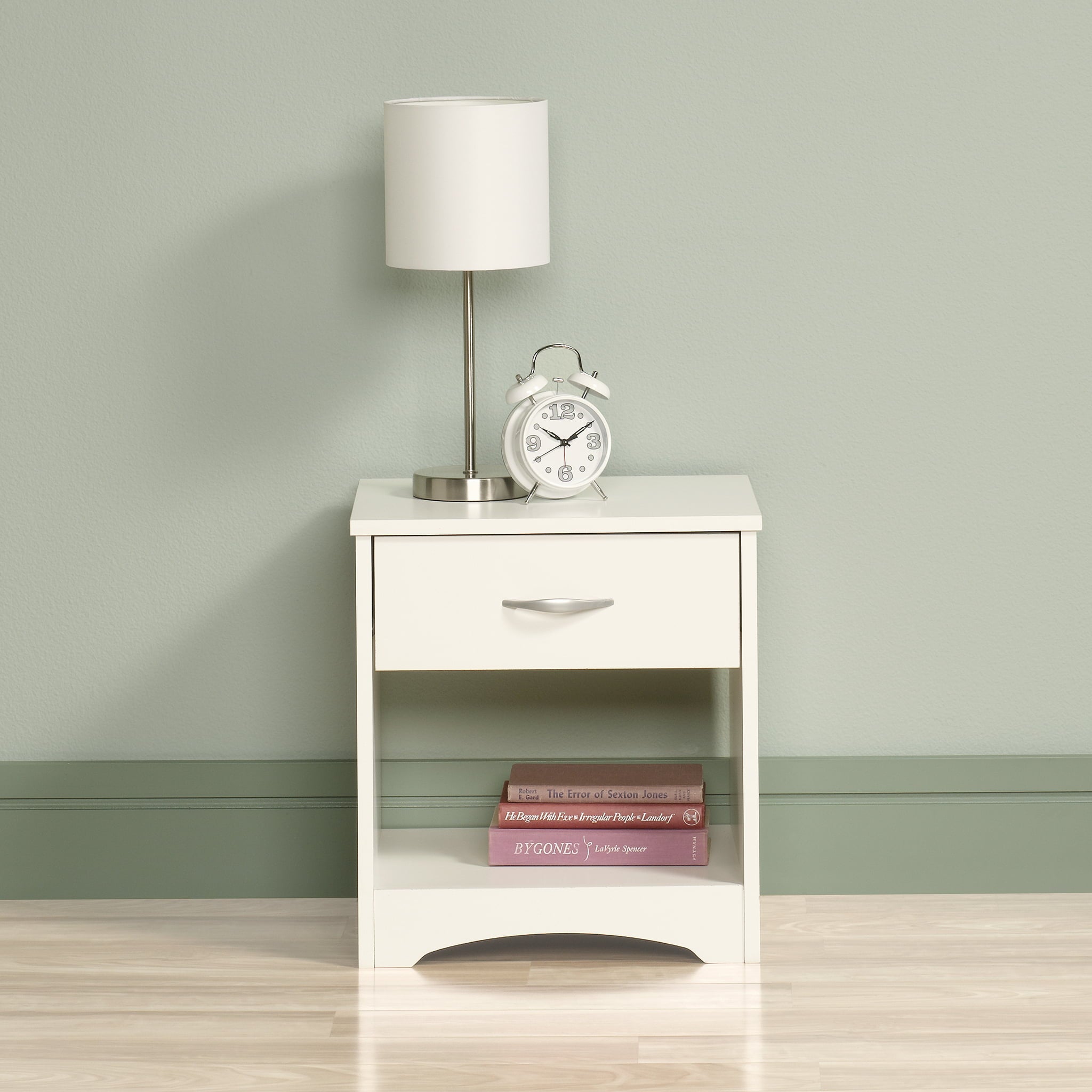 Sauder Beginnings Modern 1-Drawer Nightstand, Soft White Finish