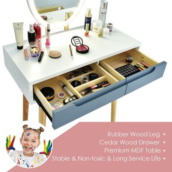 Costway 06825394 Touch Screen Vanity Makeup Table ...