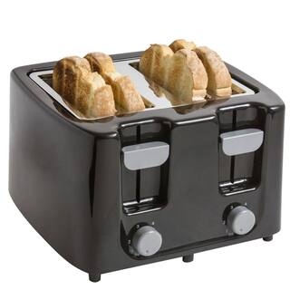 Continental 4-Slice Black Toaster with Cool-Touch Exterior CE-TT029