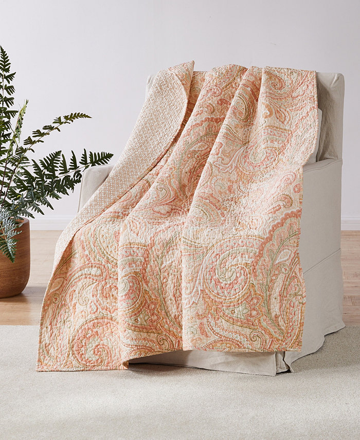 Levtex Spruce Paisley Reversible Quilted Throw， 50