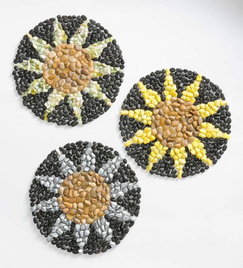 Plow & Hearth Sunflower Stepping Stones, Set of 3